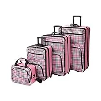 rockland, set de bagages mixte adulte, f105-pinkcross
